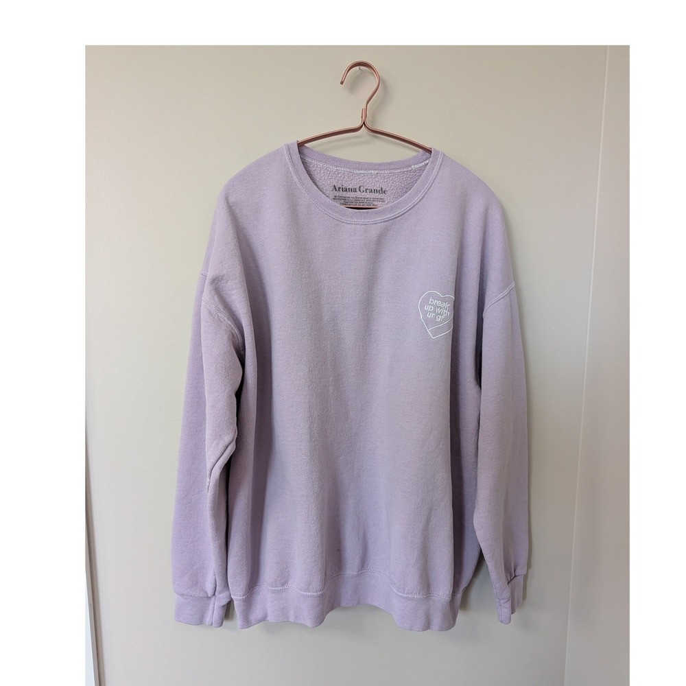 Ariana Grande Break Up With Ur Gf Purple Sweatshirt XL Merch Crewneck